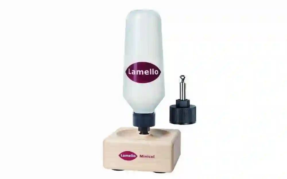 Minicol aplicador de cola, incl. boquilla metálica p. aplicación en lados Lamello