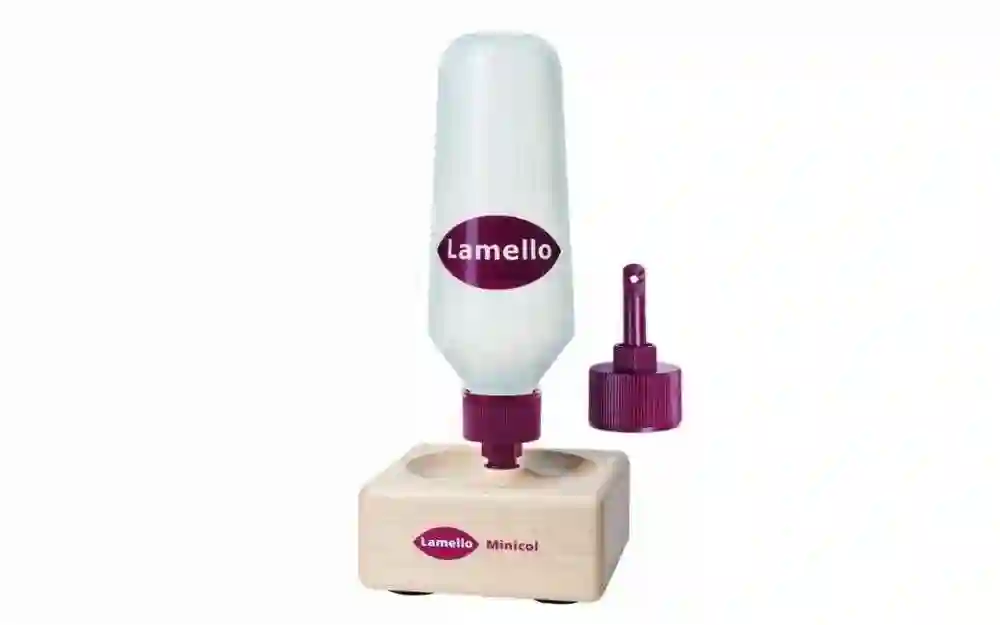 Minicol aplicador de cola, incl. boquilla de plástico p. aplicación en lados Lamello