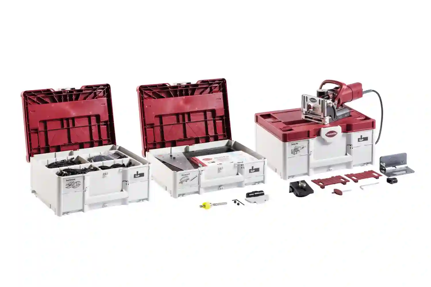 Zeta P2 Set, DP, enchufe tipo F Schuko, en systainer3 M con gama de elementos de ensamble Lamello