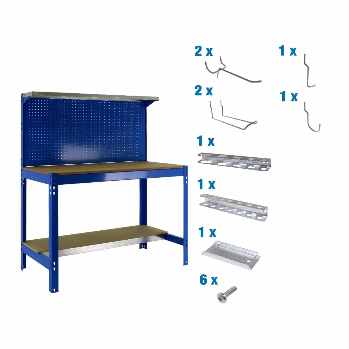 Banco de trabajo PACK SIMONWORK BT3 900 AZUL/MAD+ 9ACCS - 8425437072598 - Simon Rack