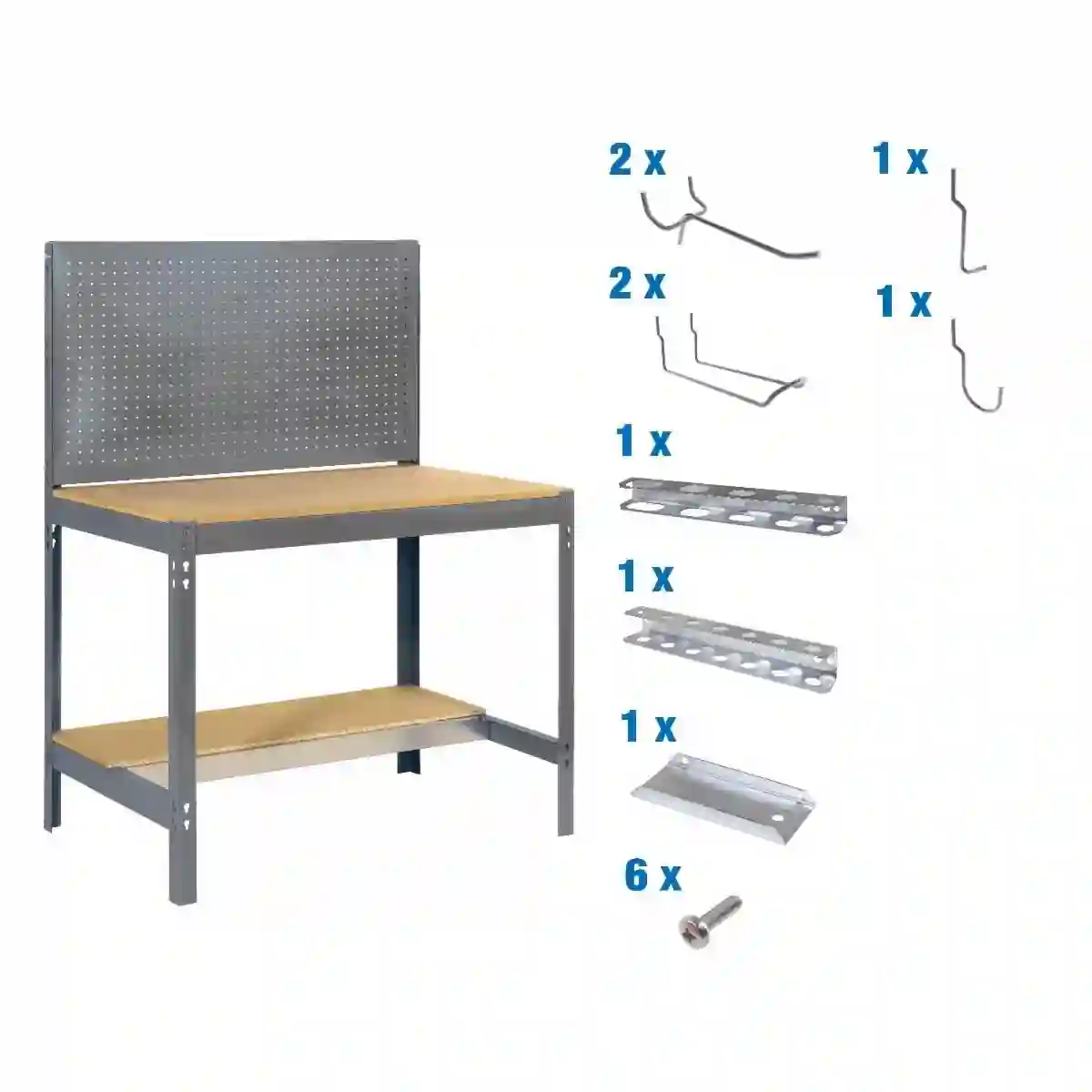 Banco de trabajo PACK SIMONWORK BT2 1200 GRIS/MAD+ 9ACCS - 8425437072406 - Simon Rack