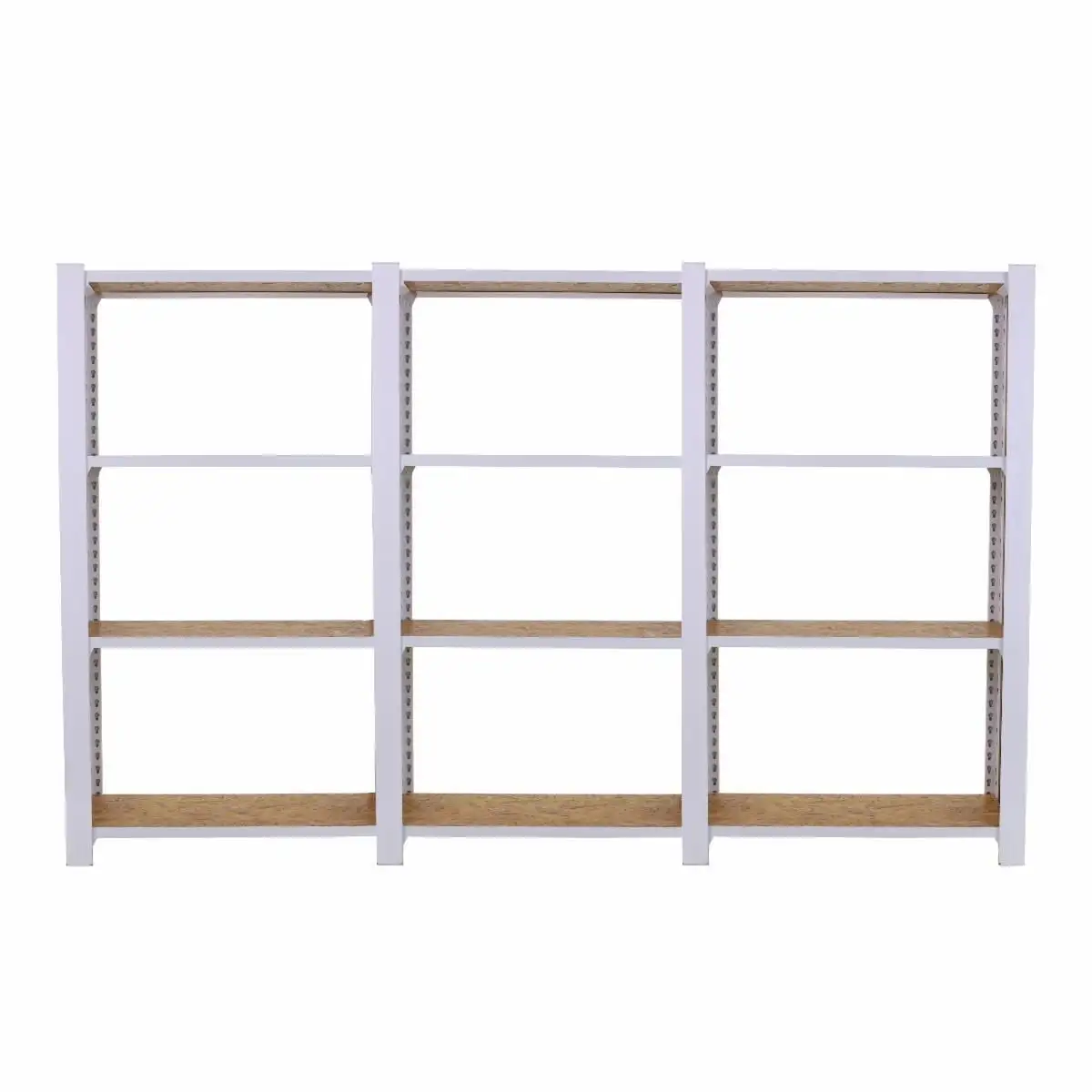 Estanteria OFFICLICK 4/300 WOOD 2400 BLANCO/OSB + TAPAS 1500 - 8425437127403 - Simon Rack