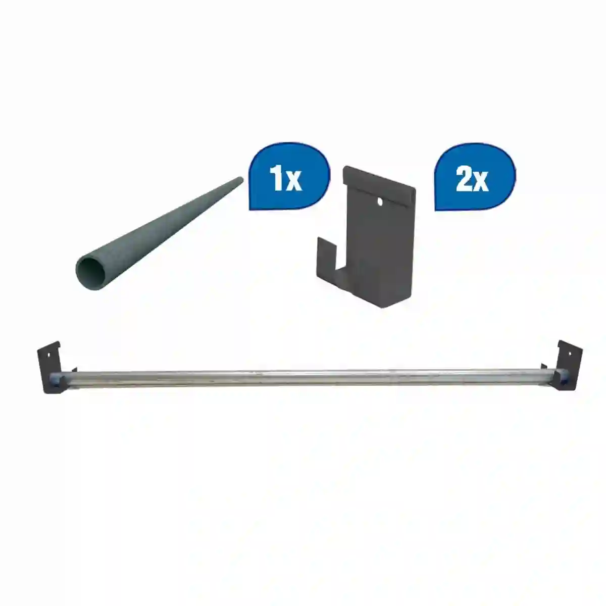 PACK 2 COLG.BARRA SCLICK ANTRACITA + BARRA 900 mm - 8425437094361 - Simon Rack