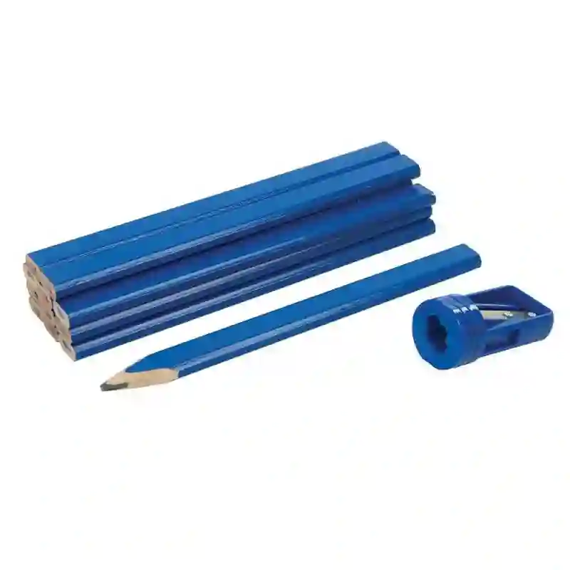 Juego de sacapuntas y 12 lápices de carpintero SILVERLINE
