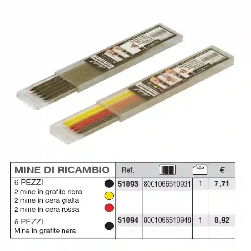 MINAS P. TRADES-MARKER DRY 6 PZS NEGRO  - 51094 - Metrica