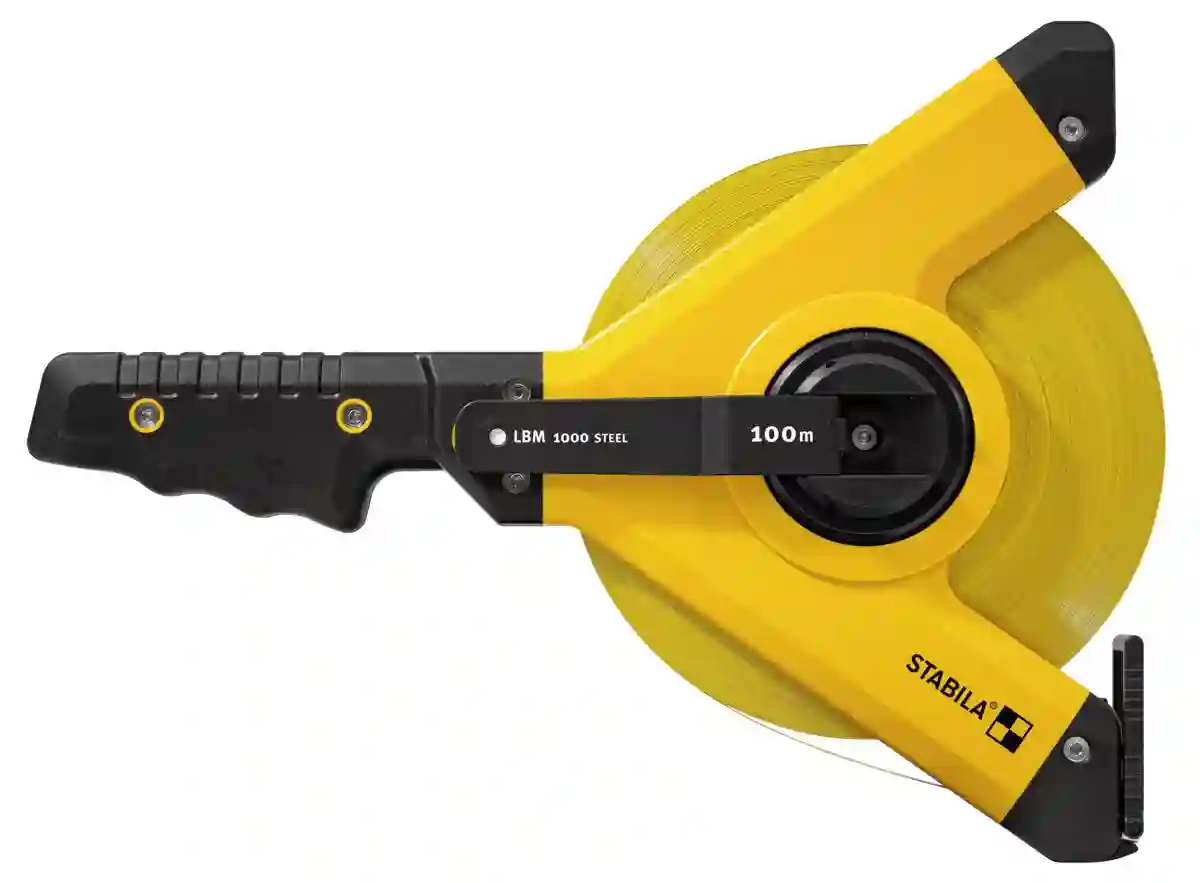 Cinta métrica en bastidor LBM 1000 STEEL, 100 m, cinta de acero, escala métrica Stabila