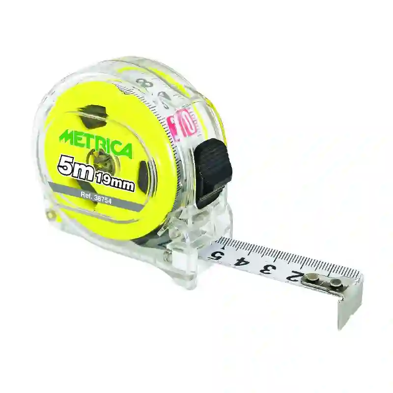 FLEXÓMETRO TRANSPARENTE AMARILLO 3M X 16 MM - 38751 - Metrica