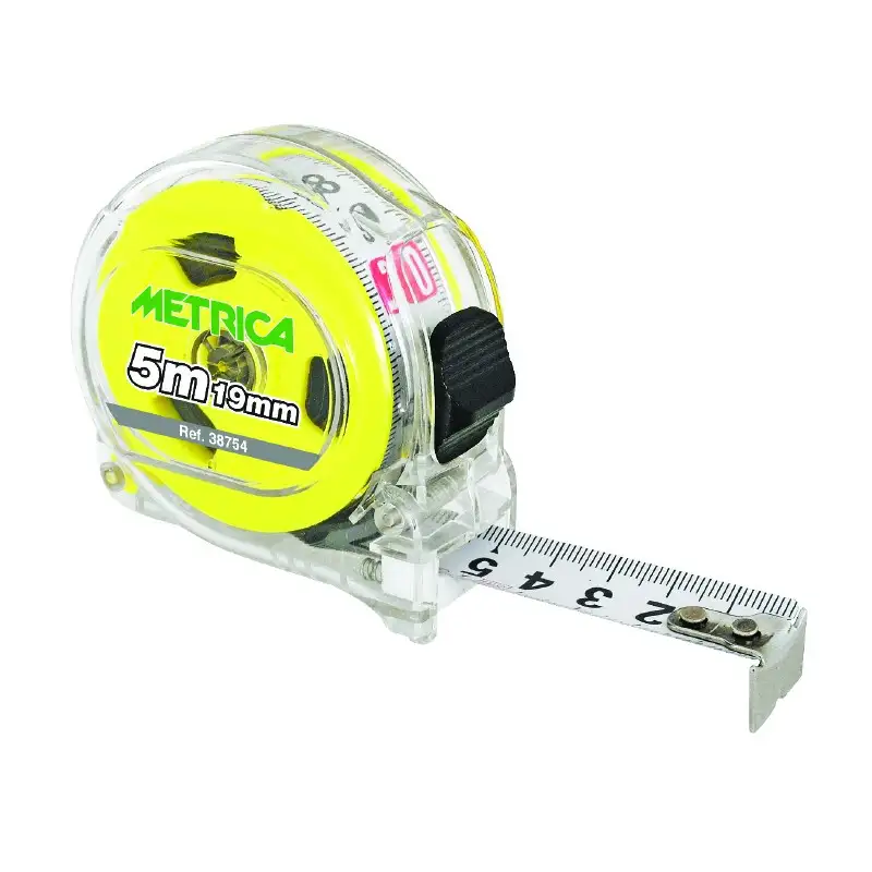 FLEXÓMETRO TRANSPARENTE AMARILLO 3M X 16 MM - 38751 - Metrica