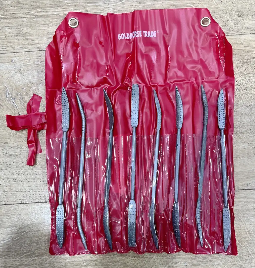 Juego de 8 raspines escofina para talla en funda plástica