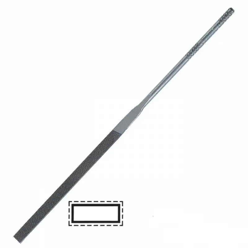 Lima de aguja "plana" de 75 mm, doble corte, picado medio Vallorbe