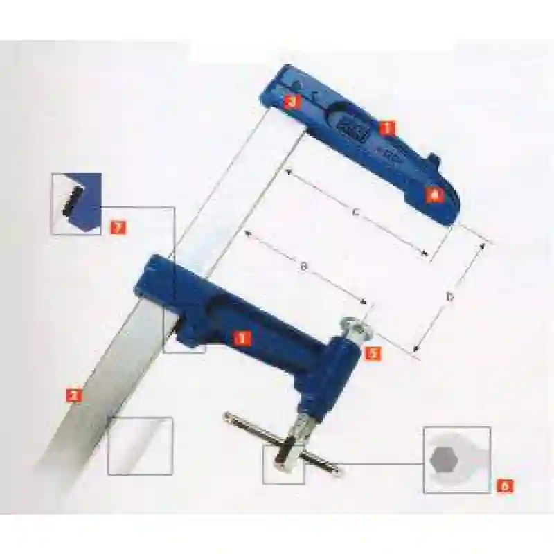 Tornillo de apriete modelo clásico 3P de cabezal fijo de 100cm de apertura Urko