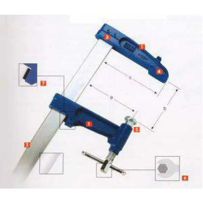 Tornillo de apriete modelo clásico 3P de cabezal fijo de 100cm de apertura Urko