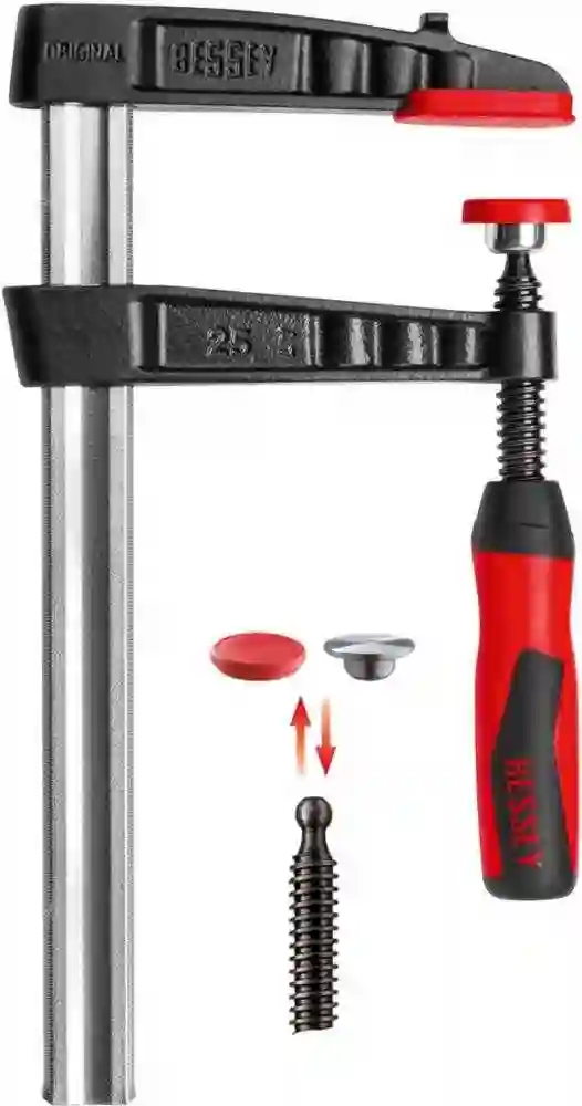 Tornillo de apriete de fundición maleable con empuñadura de plástico bicomponente TG-2K - TG40-2K -