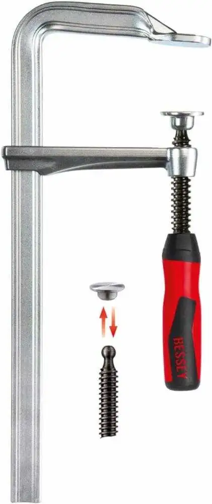Tornillo de apriete todo acero con empuñadura de plástico bicomponente GZ-2K - GZ100-12-2K - Bessey