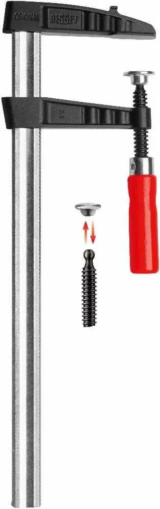 Tornillo de apriete reforzado de fundición maleable con empuñadura de madera TGK - TGK250 - Bessey