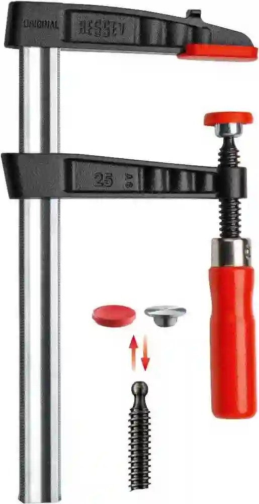 Tornillo de apriete de fundición maleable con empuñadura de madera TG - TG30 - Bessey