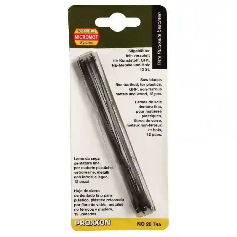 Blister de 12 pelos de 127 mm con pasador dentado fino Proxxon