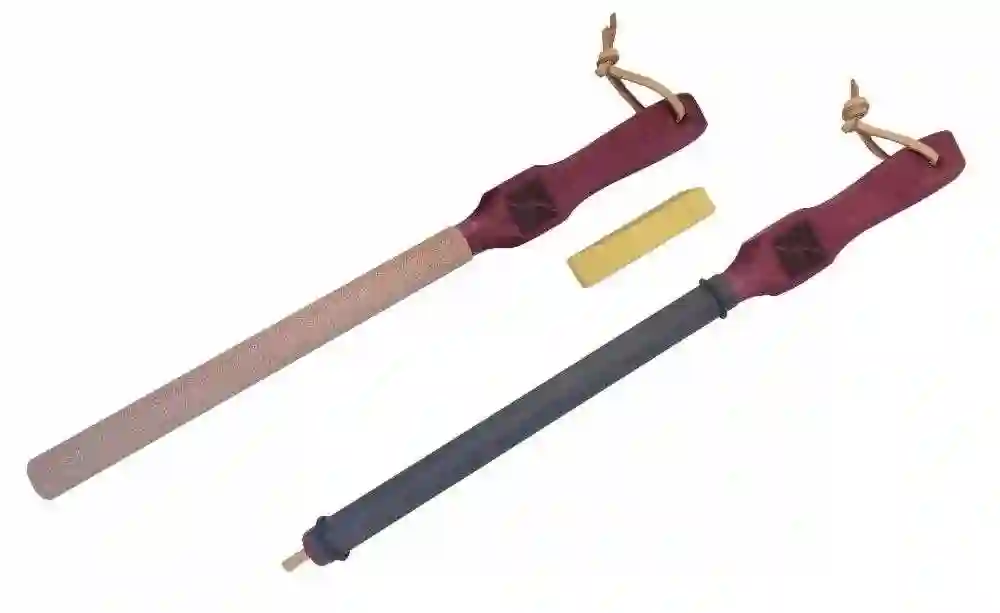 Juego de 2 Cheiras de madera y cuero de 230x25 mm para cuchillos vaciadores PW19 Flexcut