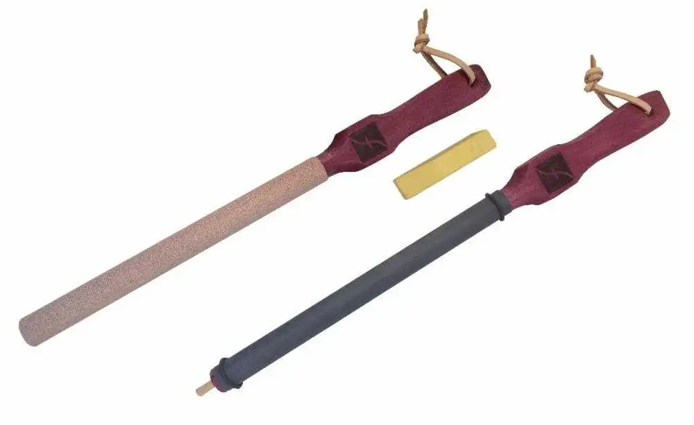 Juego de 2 Cheiras de madera y cuero de 230x25 mm para cuchillos vaciadores PW19 Flexcut