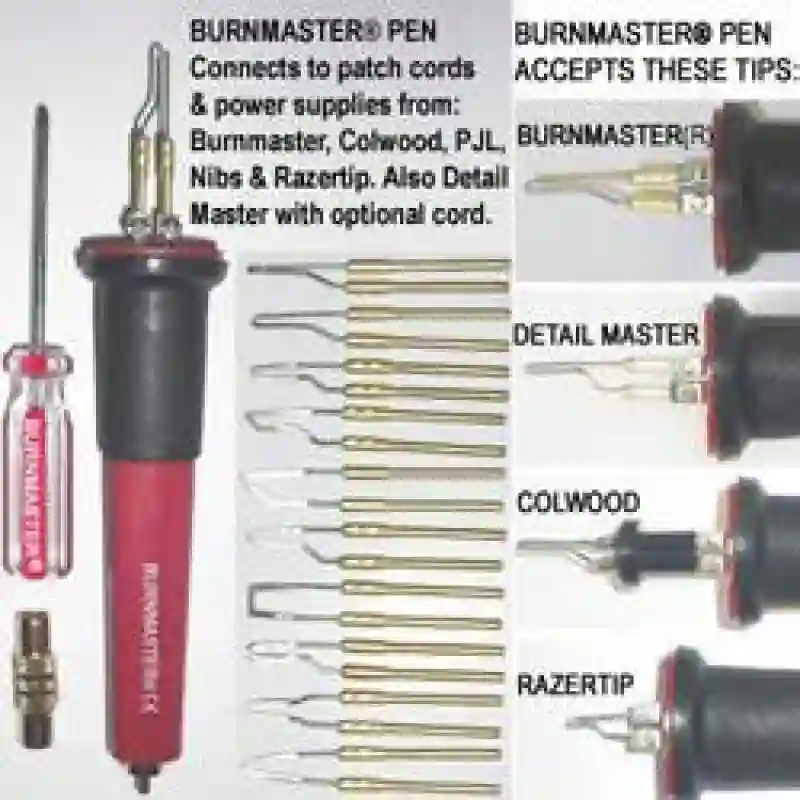 Juego de lapicero y 10 puntas de pirograbado A-J Burnmaster