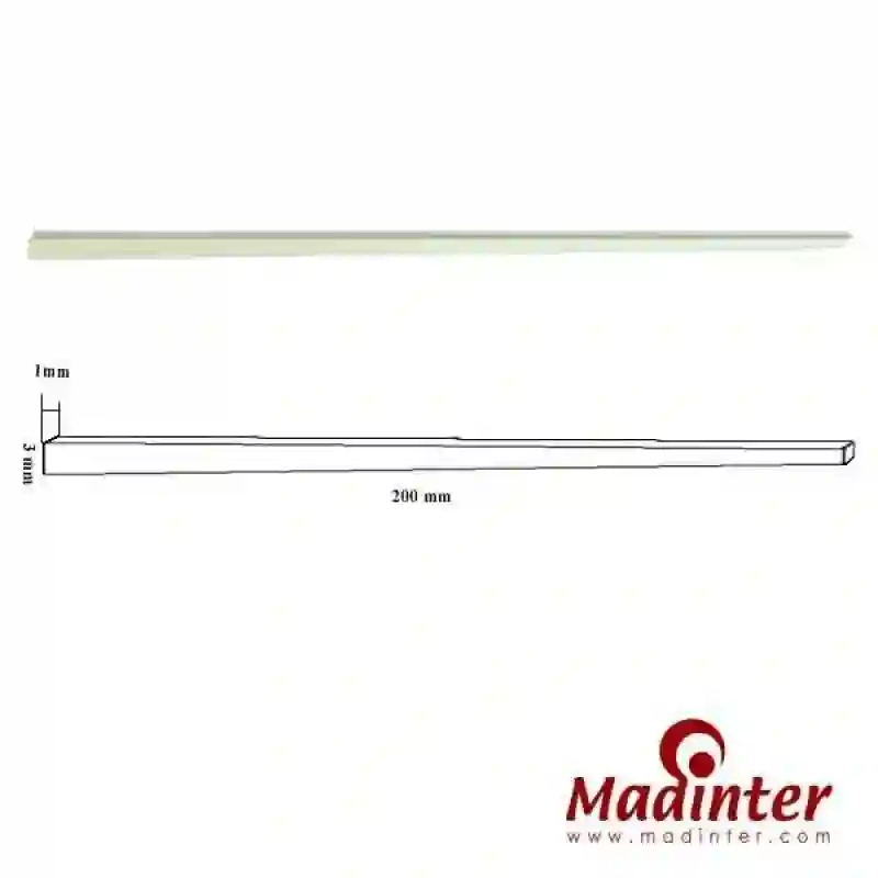 Pieza de hueso en disminución 200x3x1mm Madinter