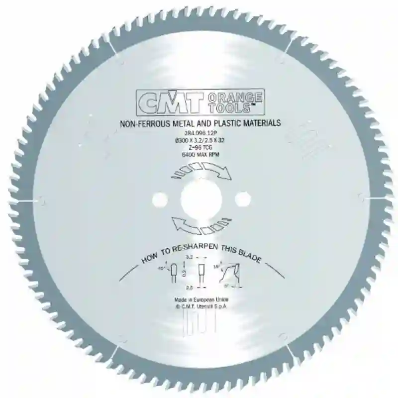 Sierra circular no ferrosos-plastico 250x32x3.2 Z:80 tcg 5° pos. CMT