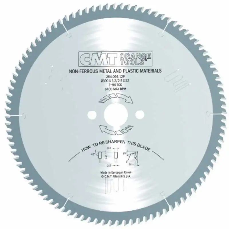 Sierra circular no ferrosos-plastico 250x32x3.2 Z:80 tcg 5° pos. CMT