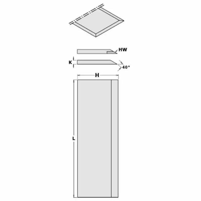 Juego de 2 cuchillas HS 310x30x3 para cepilladora CMT