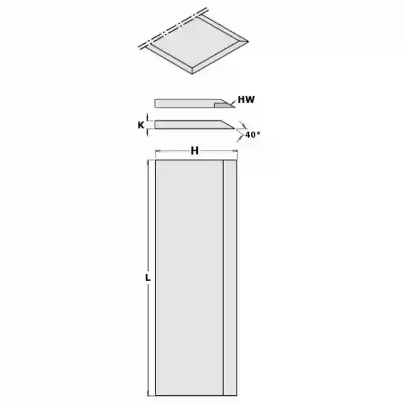 Juego de 2 cuchillas HS 810x30x3 para cepilladora CMT