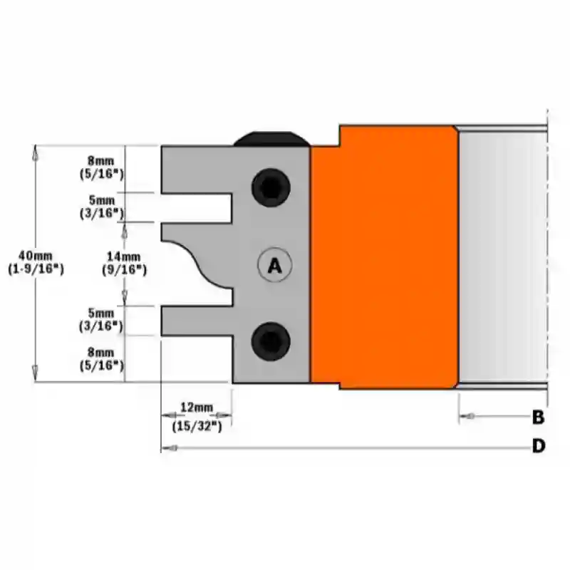 Par de cuchillas para perfiles machihembrados perf. a (40x24.5x2) CMT