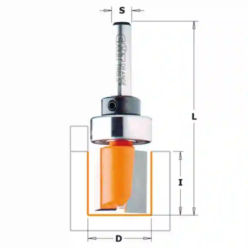 Fresa recta HM S:8 D:22x20 c/rodam. CMT