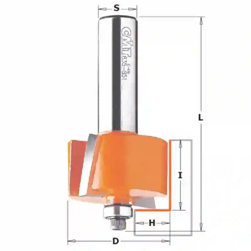 Fresa para rebajes c/rodam. HM S:6 D:31.7x12.7 CMT
