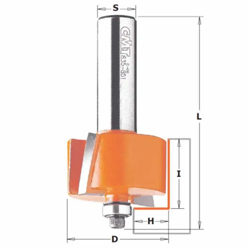Fresa para rebajes c/rodam. HM S:6 D:31.7x12.7 CMT