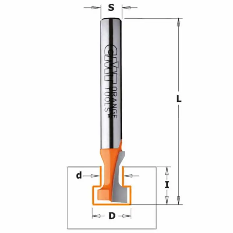 Fresa para cerraduras Z2 HWM S:8 D:4.76 D:9.5 CMT