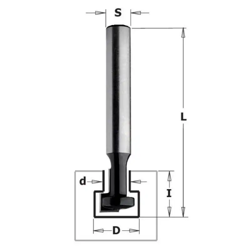 FRESA PARA CERRADURAS HW Z1 S:8 D:4.76x6.35/9.5x4.76 L:48 DX CMT