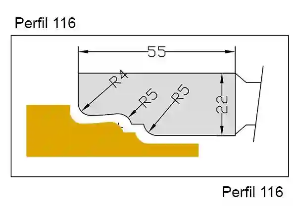 FRESA PLAFONES Z-4 Diametro 210 m/m EJE 50 m/m Calidad MD Perfil 102 Joansa