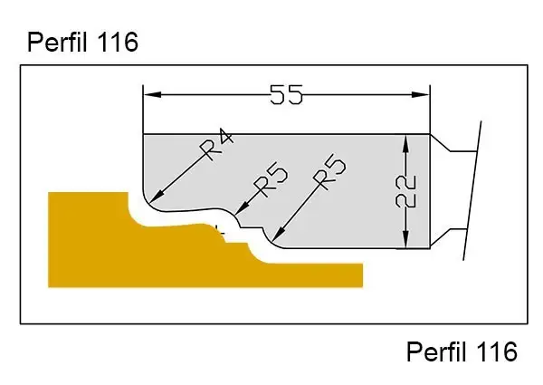 FRESA PLAFONES Z-4 Diametro 210 m/m EJE 50 m/m Calidad MD Perfil 102 Joansa