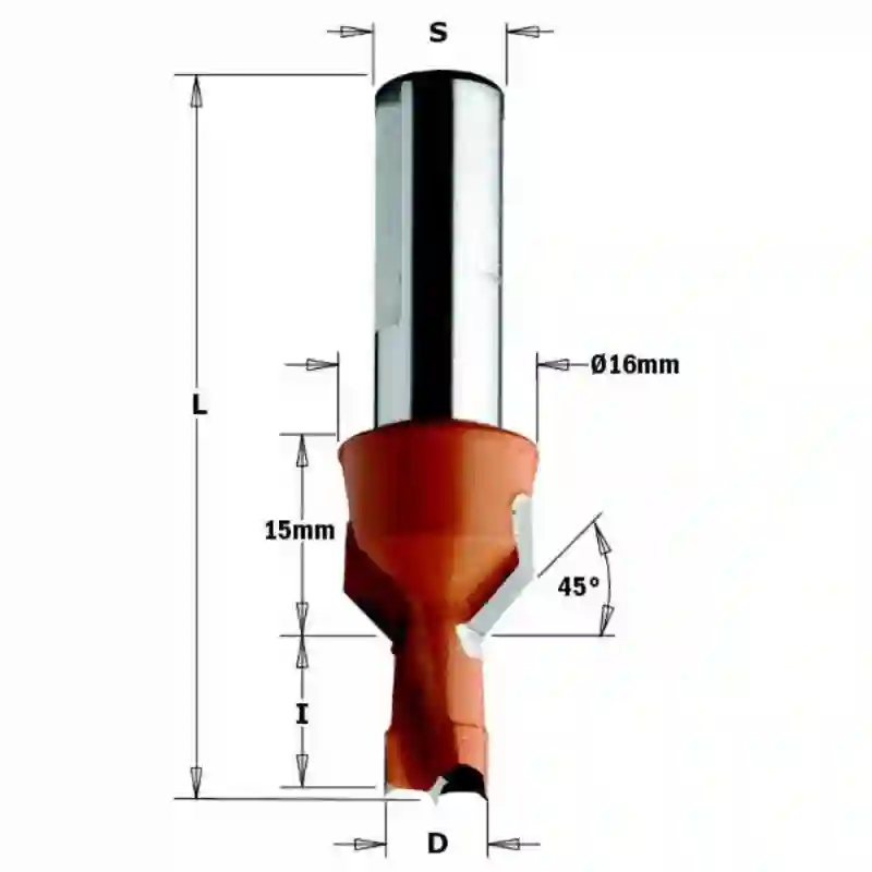 Broca ciega con avellanador HM D:10x20x57.5 DX CMT