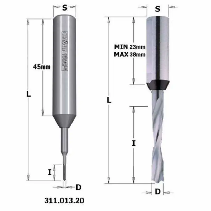Broca de conexión rapida ciega HWM S:10x25 D:8x35x70 SX CMT