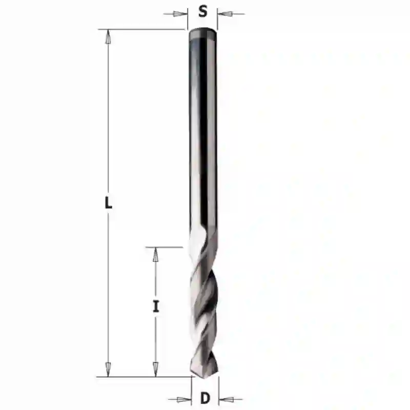 Broca helicoidal pasante cortes HWM integr. D:4.5x28x60 (120°) SX CMT