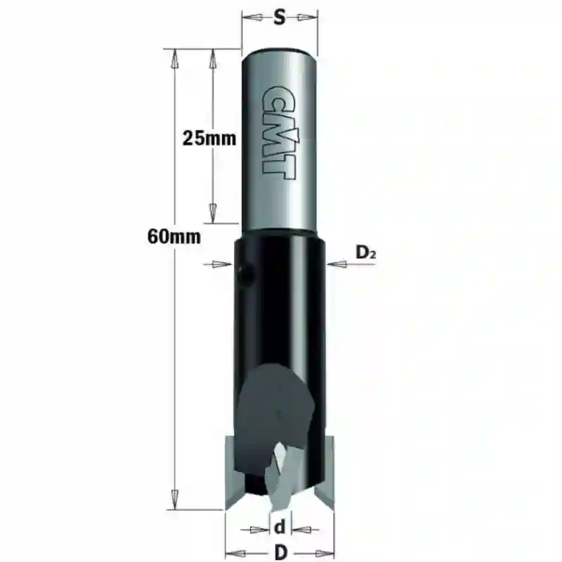 Avellanador de mango cilindrico 90° HW Z2+2 S:10x25 D:4/14 DX CMT