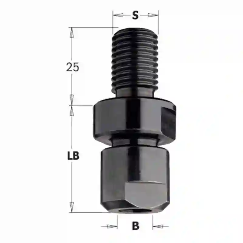 Mandril portafresas S:m14x2 x pinzas 10-12-12.7 CMT