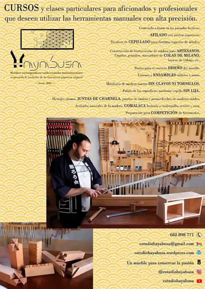 Curso de carpintería occidental y japonesa con Julio Alonso de Hayabusa