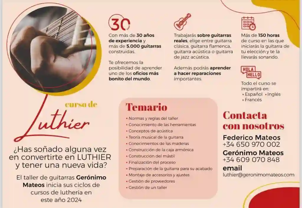 Curso de luthería - Gerónimo Mateos en Madrid