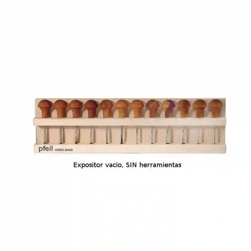 Expositor de madera para 12 gubias de linóleo (vacío) Pfeil