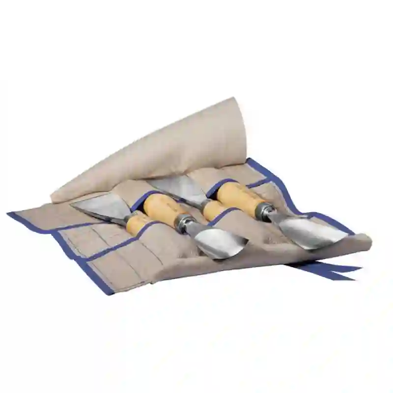 Juego de 4 gubias bernesas en funda de tela enrollable Pfeil