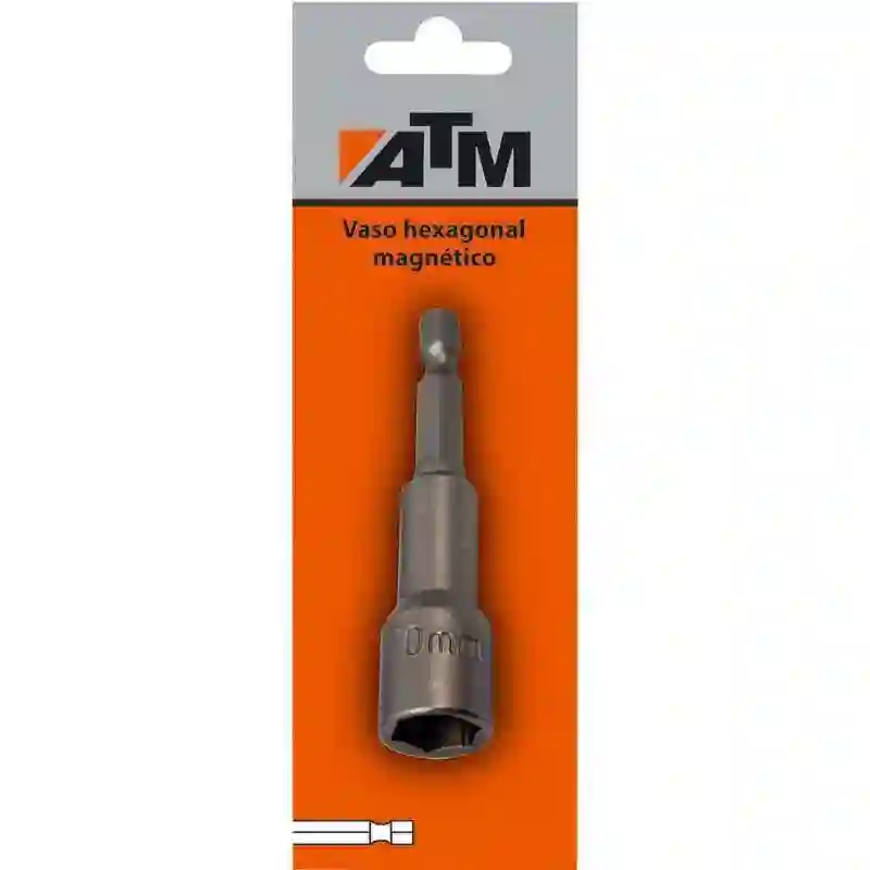 ATM 131912-B - Vaso hexagonal magnético en blister individual (Largo 65mm , Cabeza 12mm)