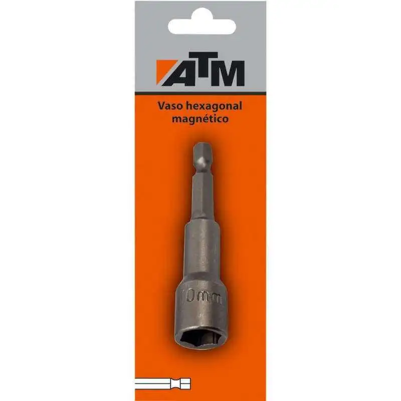 ATM 131912-B - Vaso hexagonal magnético en blister individual (Largo 65mm , Cabeza 12mm)