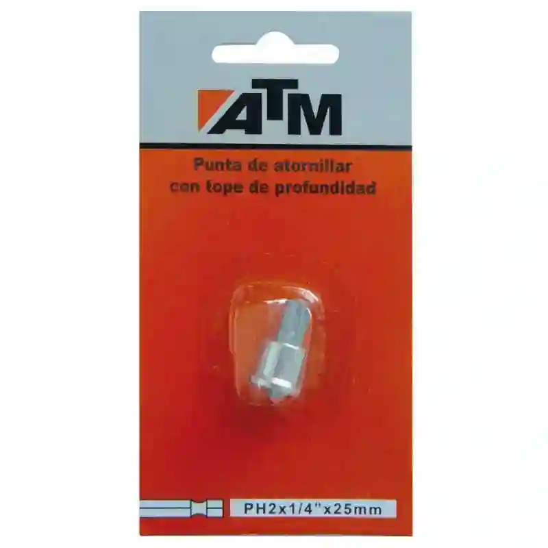 ATM 14PH250B - Puntas de atornillar con tope profundidad en blister individual (PH2x1/4 Largo 50mm)