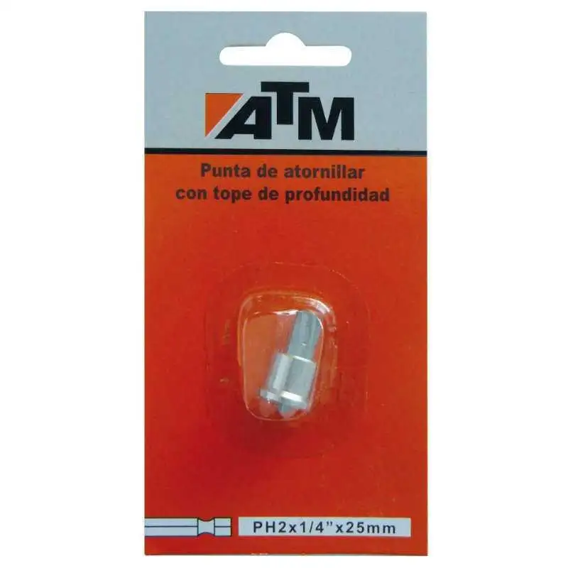 ATM 14PH250B - Puntas de atornillar con tope profundidad en blister individual (PH2x1/4 Largo 50mm)
